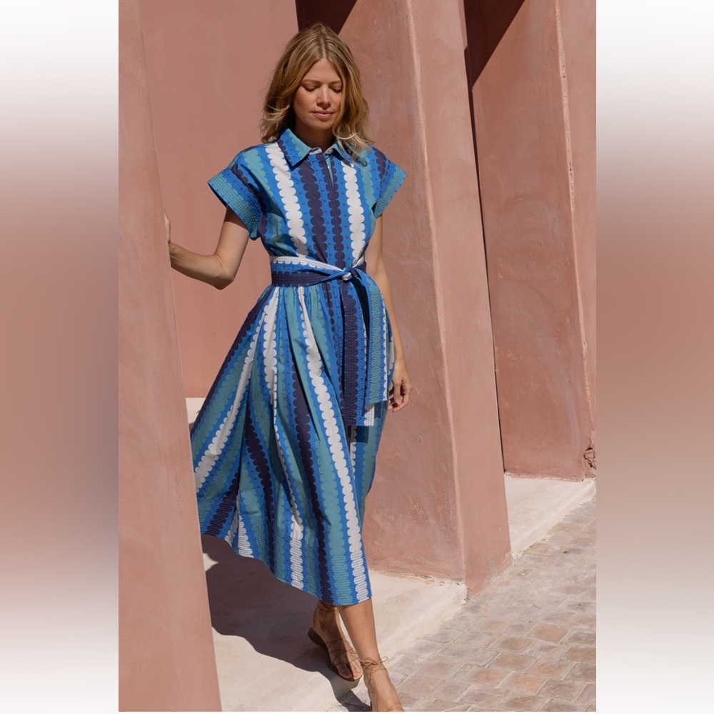 Oliphant Blue Striped Women's Dress